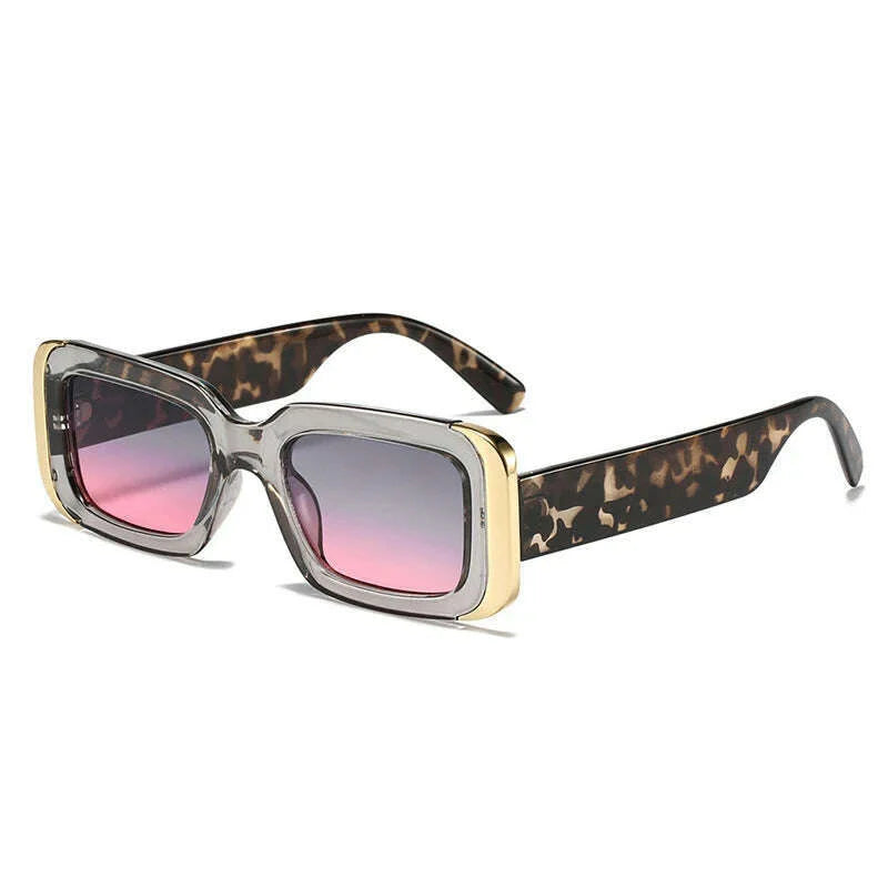 SO&EI Ins Popular Fashion Square Sunglasses Women Retro Brand Designer Jelly Color Shades UV400 Men Gradient Sun Glasses
