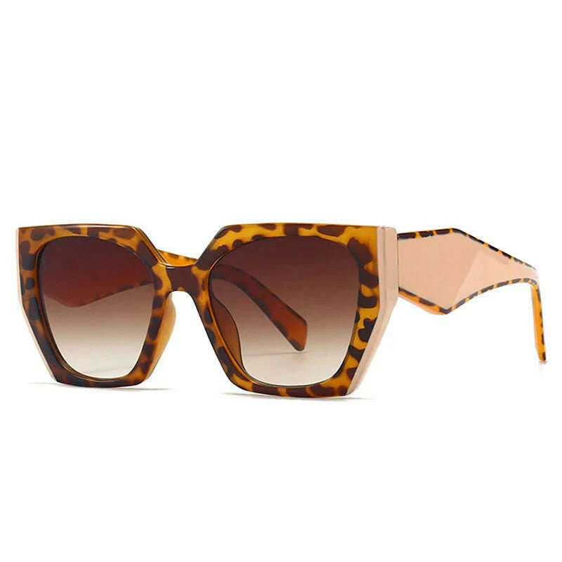 SO&EI Retro Polygon Cat Eye Colorful Sunglasses Women Fashion Brand Designer Clear Gradient Shades UV400 Men Sun Glasses