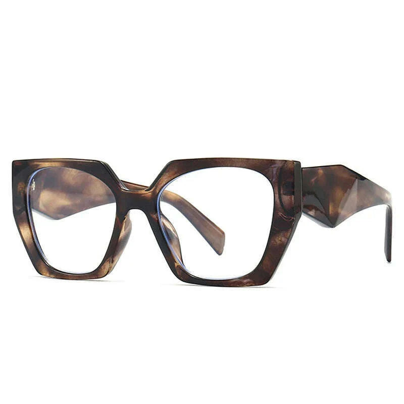 SO&EI Retro Polygon Cat Eye Colorful Sunglasses Women Fashion Brand Designer Clear Gradient Shades UV400 Men Sun Glasses