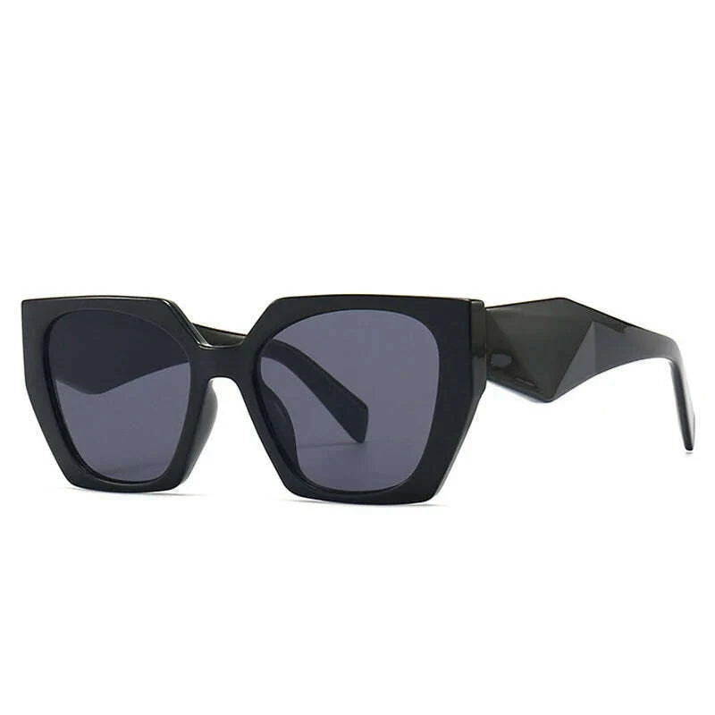 SO&EI Retro Polygon Cat Eye Colorful Sunglasses Women Fashion Brand Designer Clear Gradient Shades UV400 Men Sun Glasses