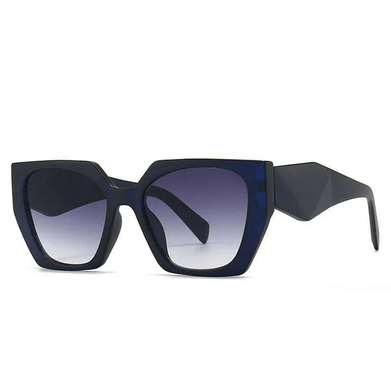 SO&EI Retro Polygon Cat Eye Colorful Sunglasses Women Fashion Brand Designer Clear Gradient Shades UV400 Men Sun Glasses