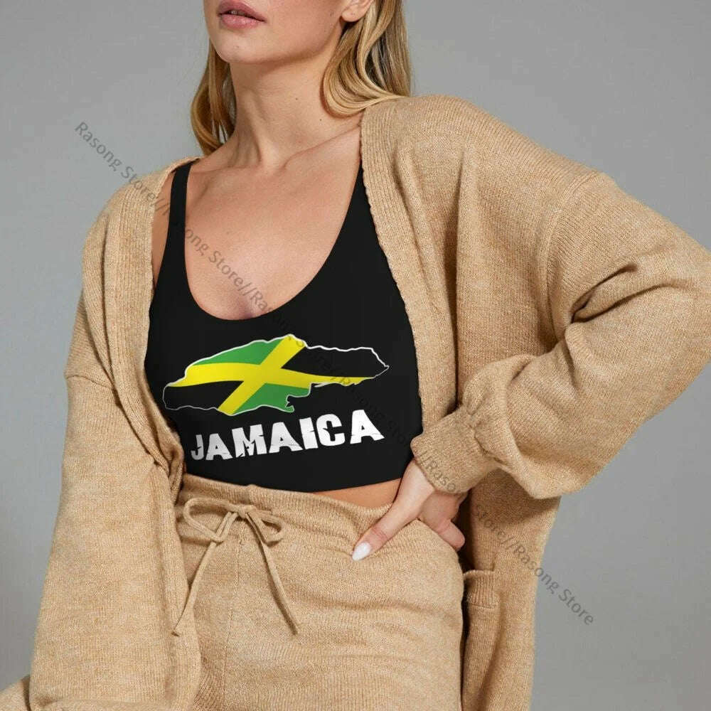 Sports Bra Women Running Yoga Clothes Vest Jamaica Map Gathering Fitness Vest