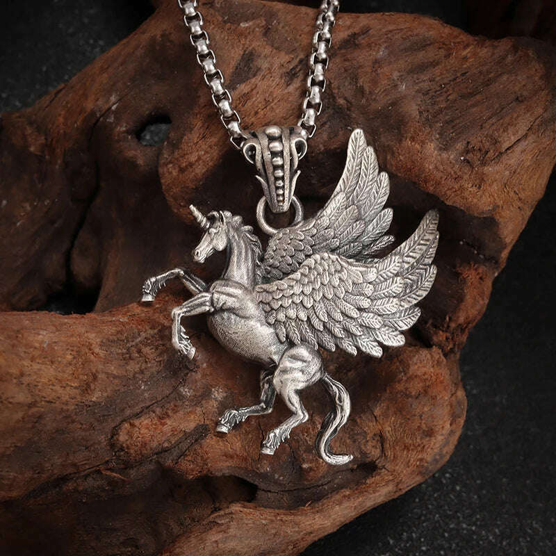 Stainless Steel Creative Personality Prayer Angel Pendant Necklace Men and Women Fashion Trend Hip Hop Punk Accessories Jewelry