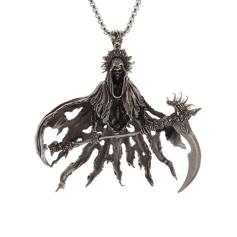 Stainless Steel Creative Personality Prayer Angel Pendant Necklace Men and Women Fashion Trend Hip Hop Punk Accessories Jewelry
