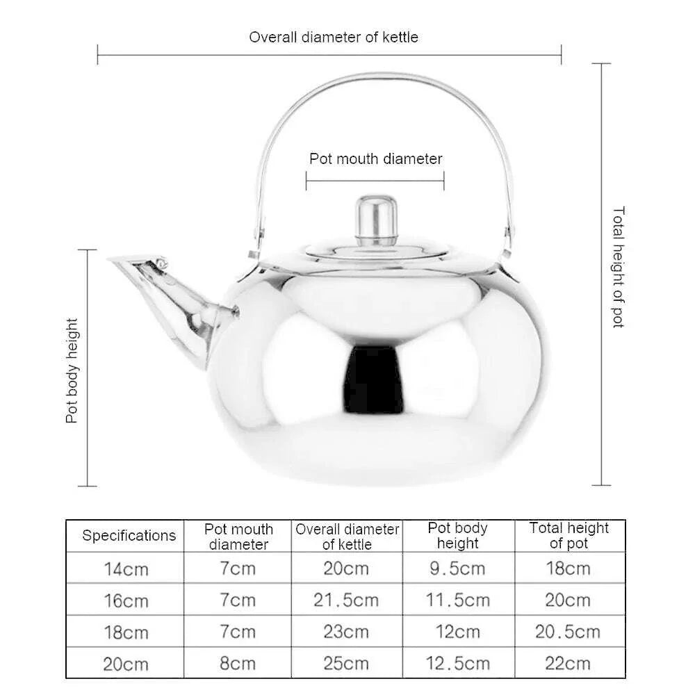 Stainless Steel Water Kettle Teapot With Infuser Filter Coffee Kettle Green Oolong Tea Jug Home Office Tea Coffee Tools Cookware