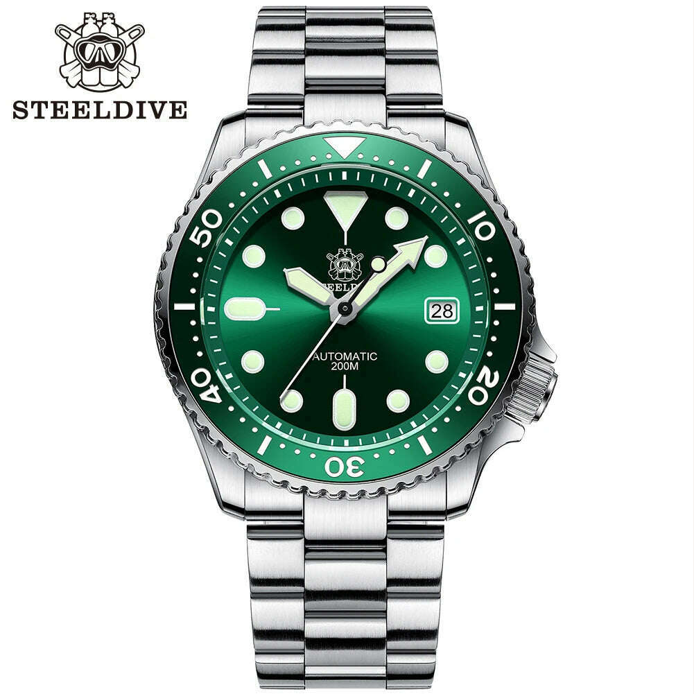 STEELDIVE SD1996 Men's Dive Watch NH35 Automatic Mechanical Men's Watch Luminous Ceramic Bezel Diver watch men watches Sapphire