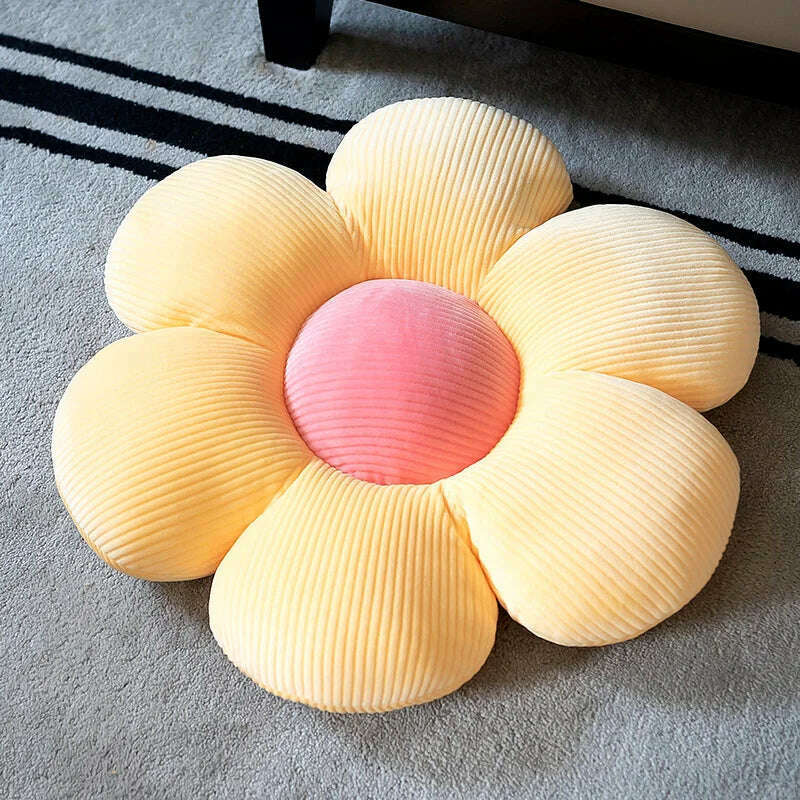 Stuffed Six Petal Flower Cushion Girly Room Decor SunflowerSetting for Kids Bedroom Seat Pillow Pillow Bay Window Pink Flower