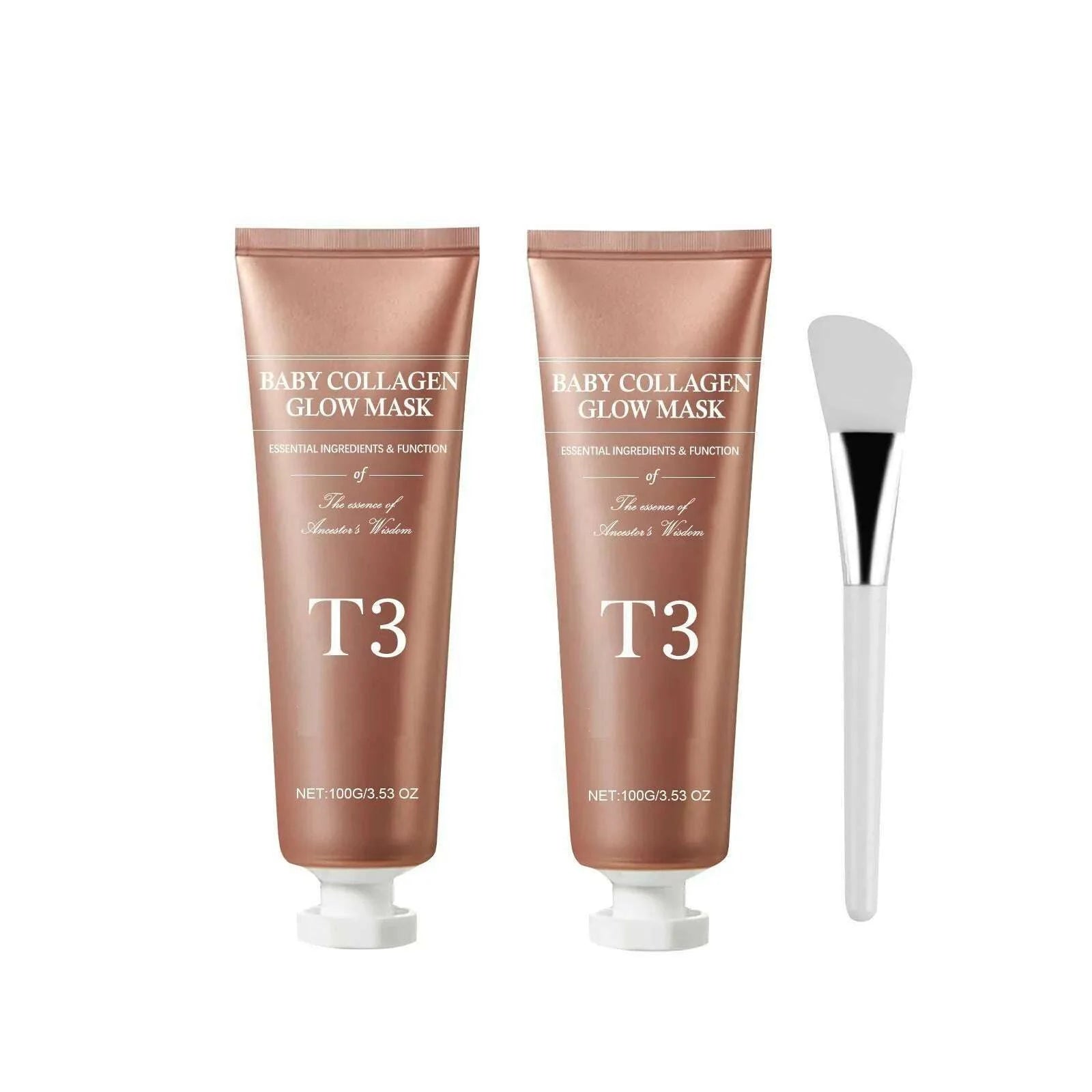 T3 Collagen Mask, T3 Baby Collagen Glow Mask, T3 Collagen Peel Off Mask, Korean Face Mask Make Glowy Skin, Skin Elasticity