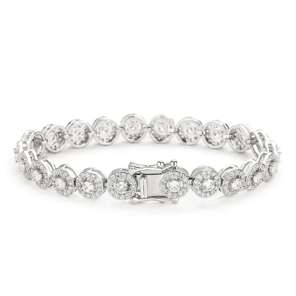 Uilz Classic Geometric Round Cubic Zirconia Tennis Bracelet Bangles For Women Charm Luxury Bridal Jewelry Gifts