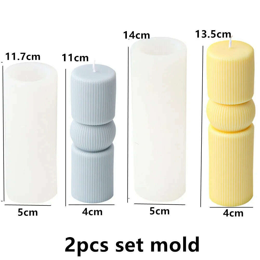 Upgraded Knot Cylindrical Candle Silicone Mold Bow Knot Stripe Cylindrical Candle Mold Vase Shape Candle Acrylic Plastic mold