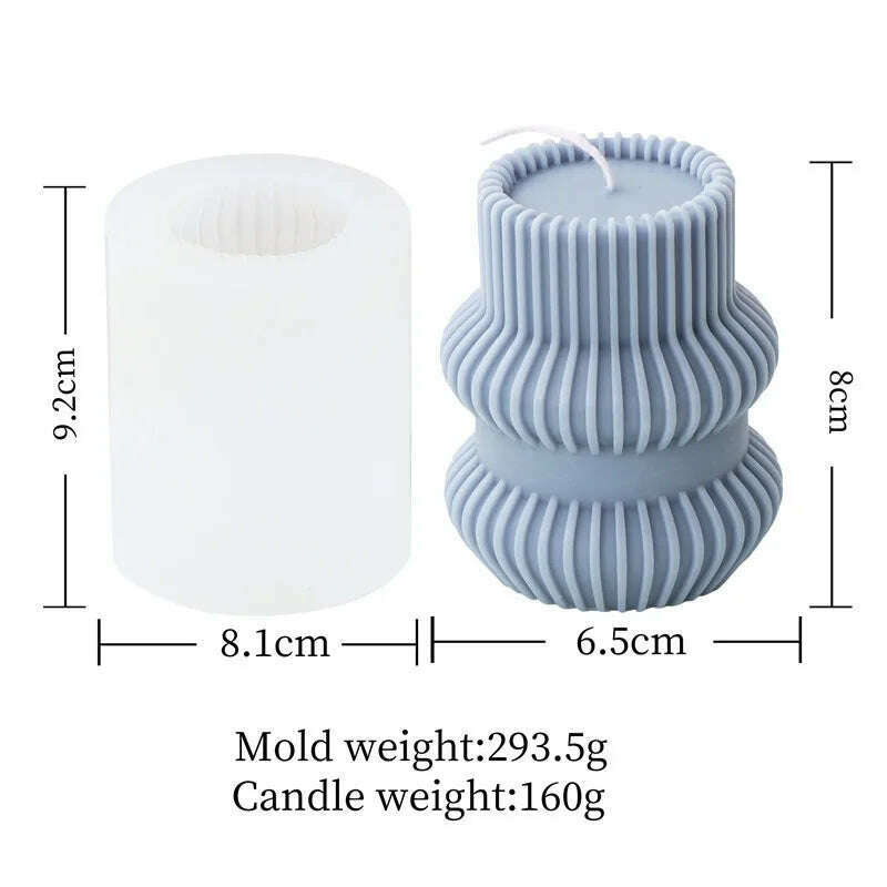 Upgraded Knot Cylindrical Candle Silicone Mold Bow Knot Stripe Cylindrical Candle Mold Vase Shape Candle Acrylic Plastic mold