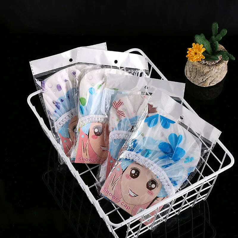 Waterproof Bath Hat Thickened Waterproof and Oil Fume Cap Women Spa Hair Salon Supplies Shower Cap Bathroom Caps Accessories
