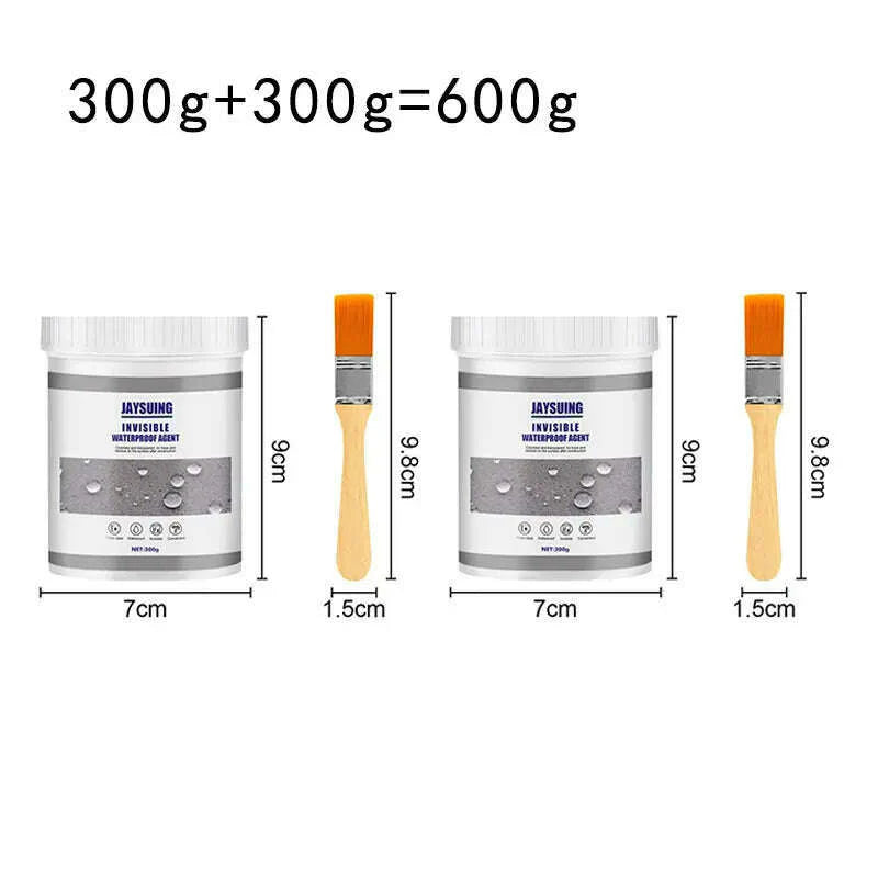 Waterproof Coating Sealant Agent Invisible Paste Glue With Brush Repair Home Roof Transparent Bathroom Antileak Glue 300g/900g