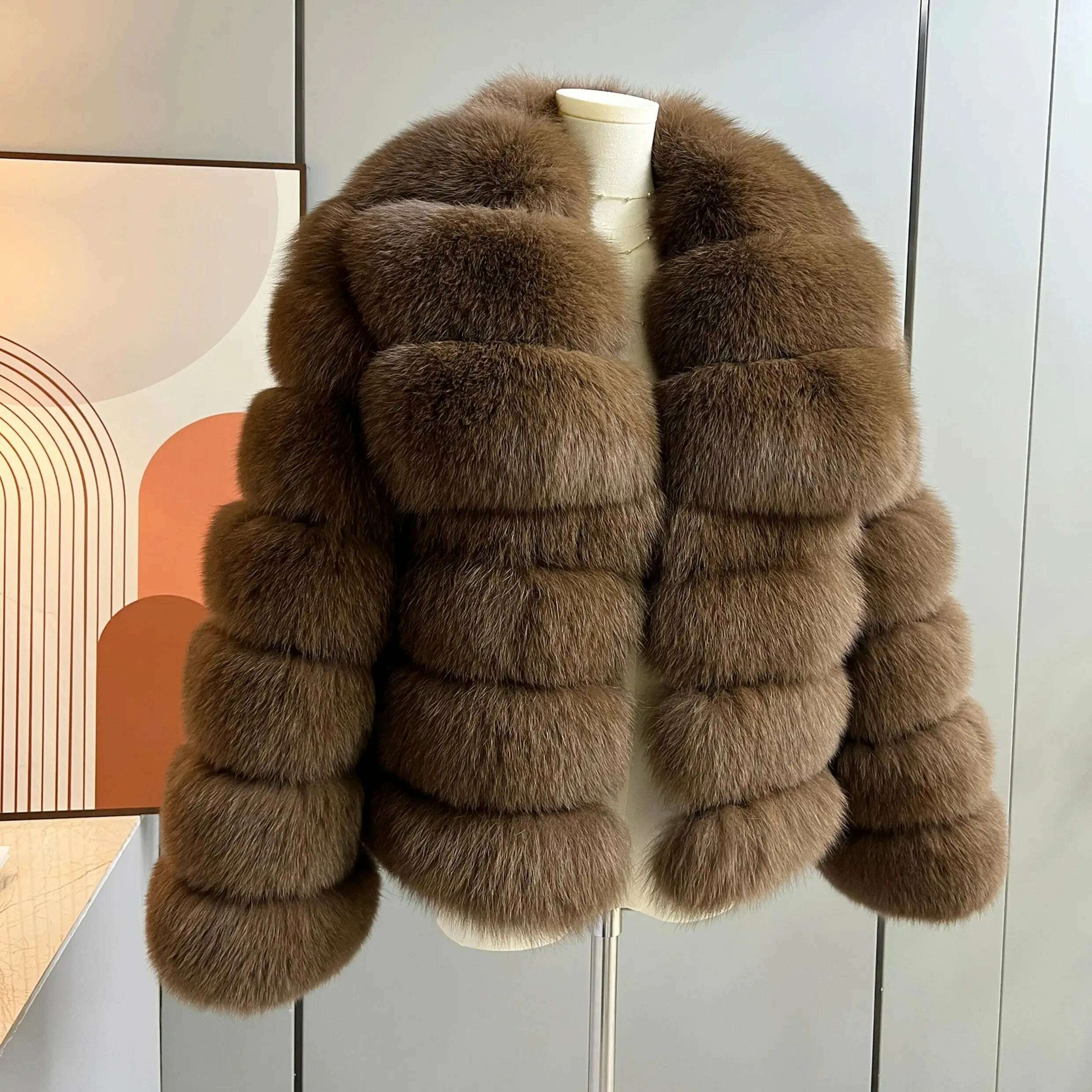 Whole leather fox fur coat short style young women's new coat