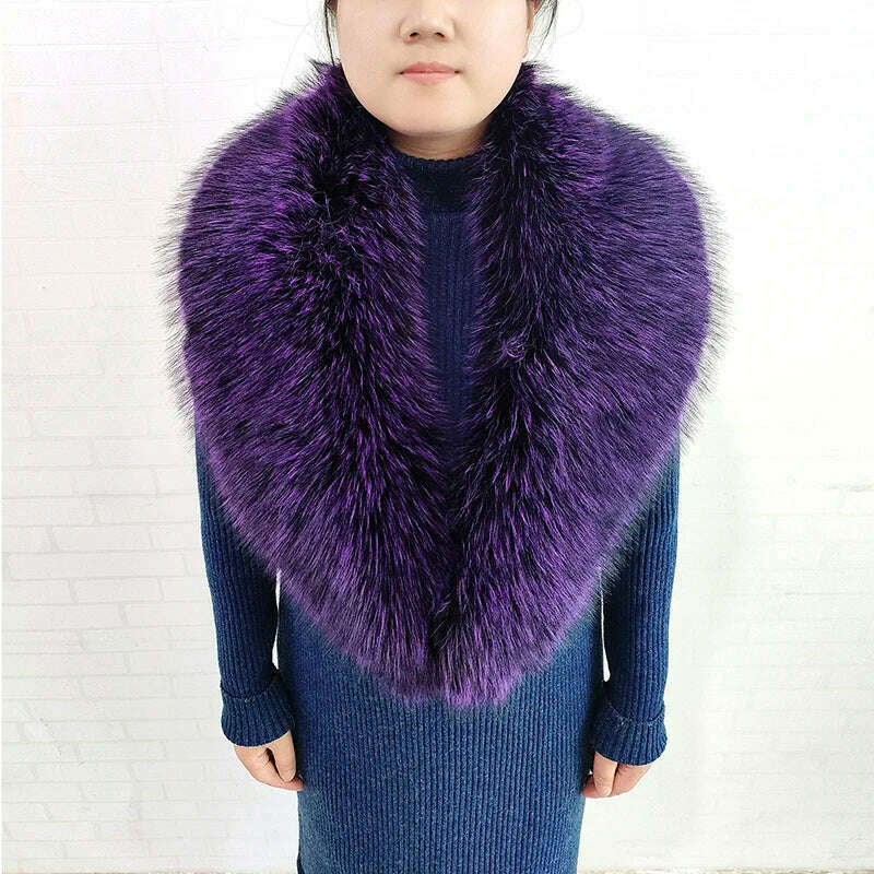 Winter Faux Fur Collar Cuffs Set Women Fluffy Large Shawl Coat Accessories Warm Fashion Fake Fox Fur Scarf Furry Scarves Female