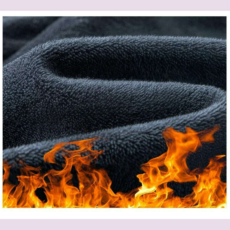 Winter Korean Fashion Brushed Jeans for Men's Thickened Warm Elastic Slim Comfortable Straight Fleece Denim Trousers