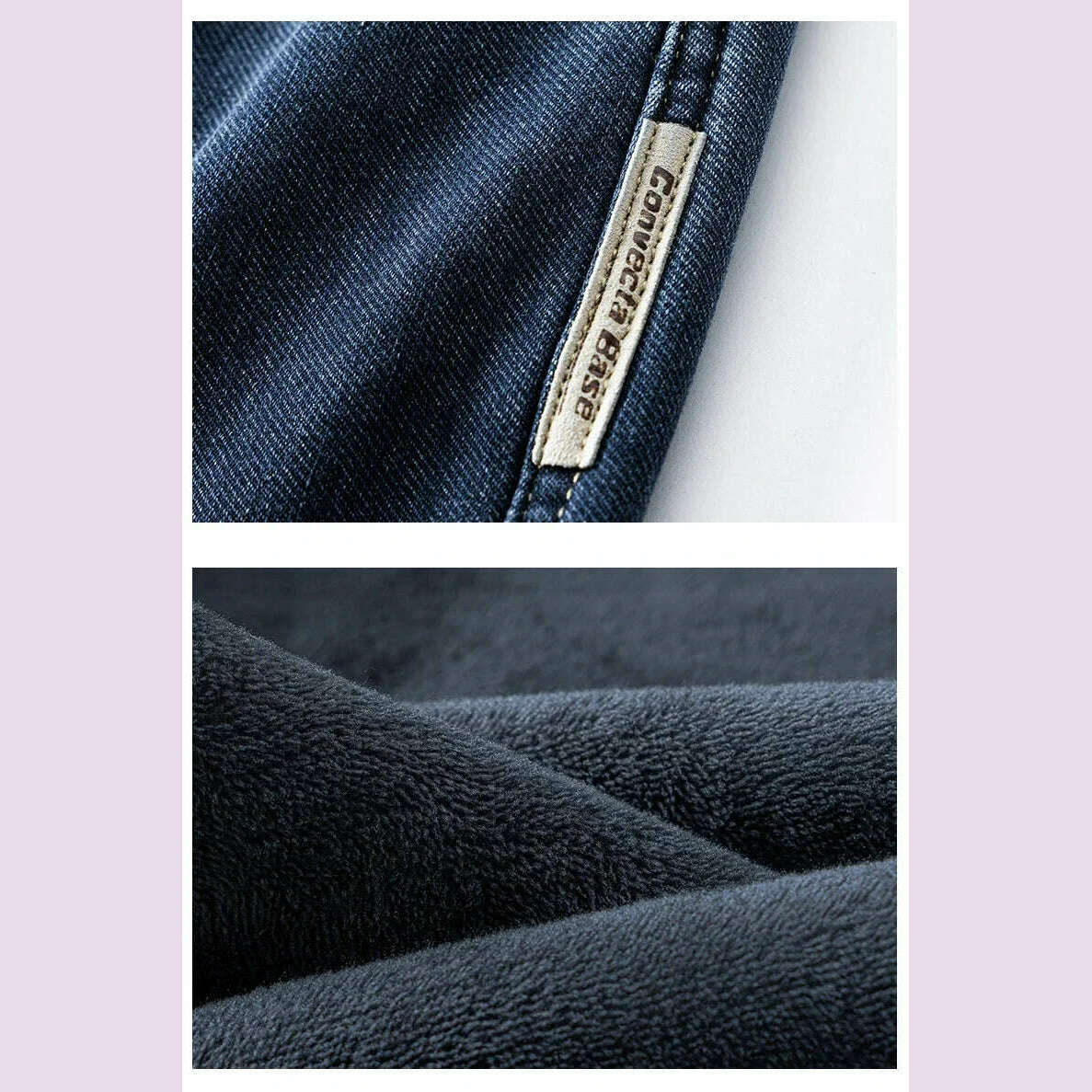 Winter Korean Fashion Brushed Jeans for Men's Thickened Warm Elastic Slim Comfortable Straight Fleece Denim Trousers
