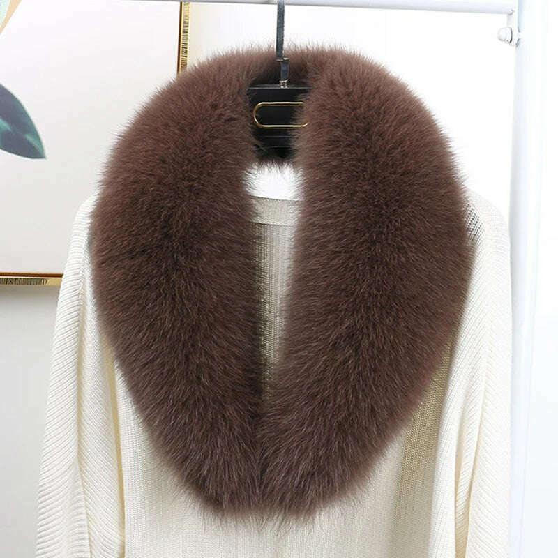 Winter Real Fox Fur Collar Woman Black Natural Fur Scarf Shawl For Women Collars Wraps Neck Warmer Fur Scarves Luxery Scarf Men