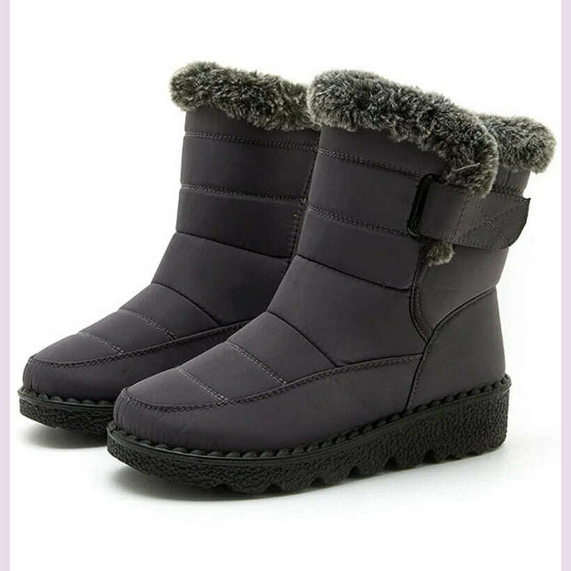 Women's Boots 2024 Trend Winter Shoes For Woman Winter Boots Ankle Low Heels Botas Mujer Waterproof Snow Boots With Fur Shoes
