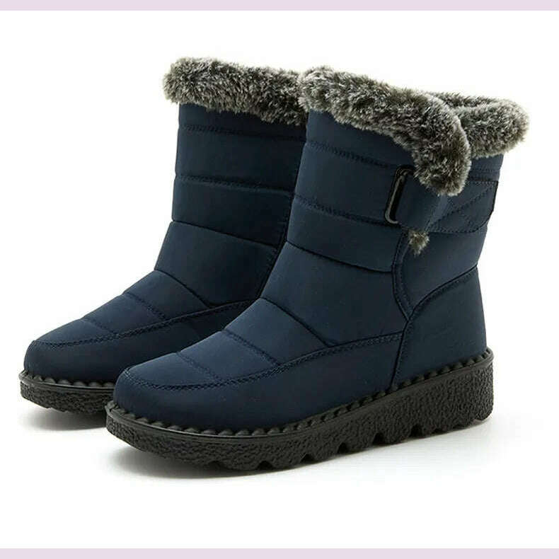 Women's Boots 2024 Trend Winter Shoes For Woman Winter Boots Ankle Low Heels Botas Mujer Waterproof Snow Boots With Fur Shoes