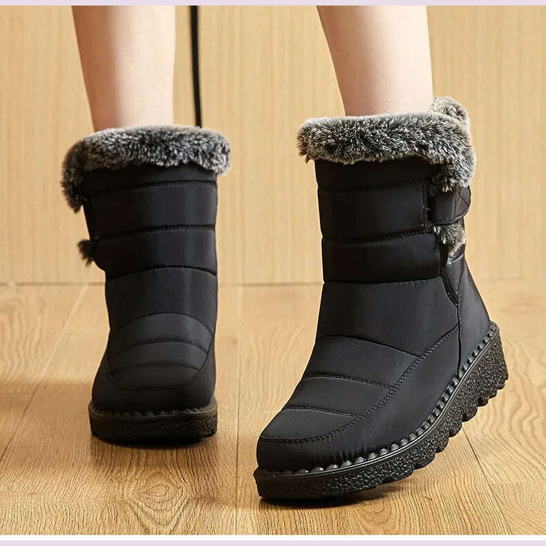 Women's Boots 2024 Trend Winter Shoes For Woman Winter Boots Ankle Low Heels Botas Mujer Waterproof Snow Boots With Fur Shoes