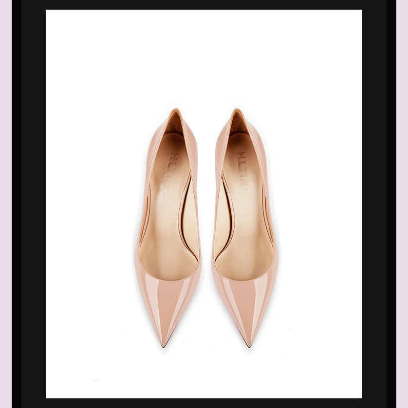 Women's heels 2025 trend Leather Luxury Pumps Red Bottom Pointed Toe High Heels Elegant Stiletto Party Ladies Shoes Woman 12cm