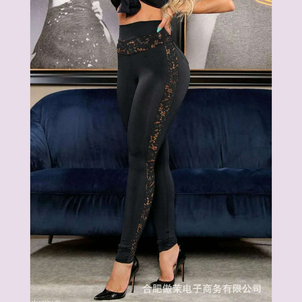 Women's pants casual Eyelet Tie Leggings 2022 summer autumn spring new fashion skinny female trouser slim ladies outfits