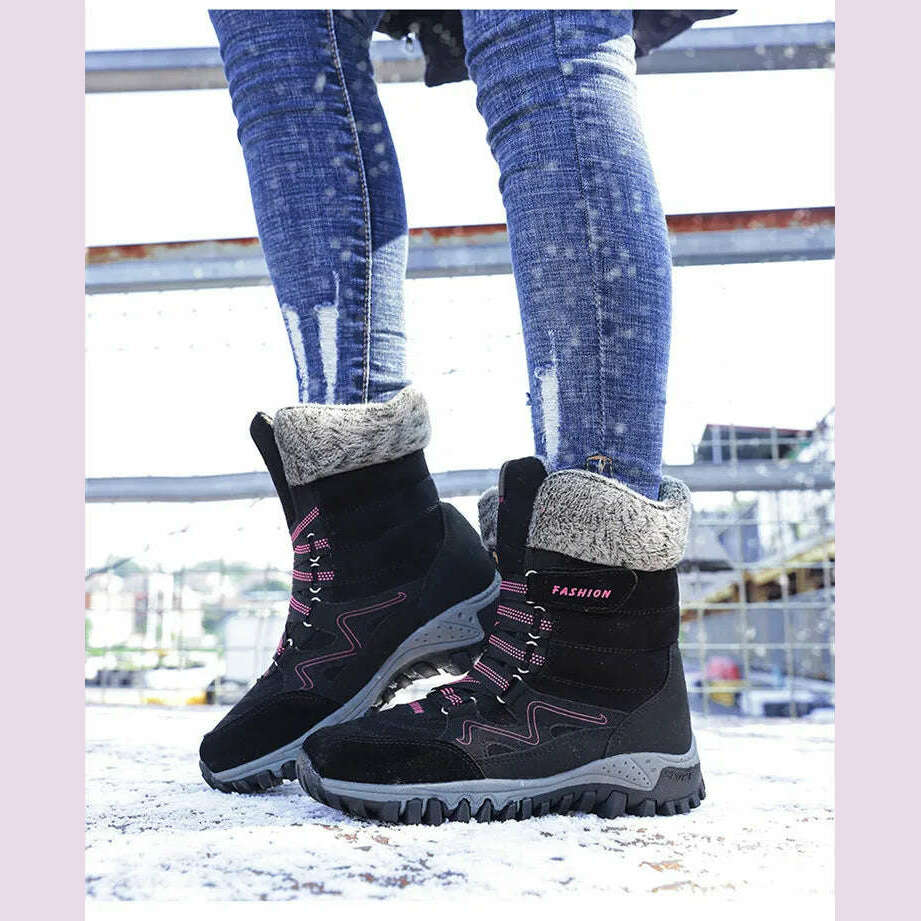 Women's Snow Boots Winter Plush Warm Platform Women's Ankle Boots Wear-resistant Waterproof Non-slip Lady Snow Boots for Womens
