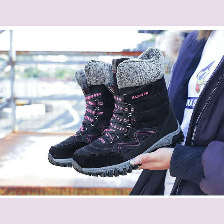 Women's Snow Boots Winter Plush Warm Platform Women's Ankle Boots Wear-resistant Waterproof Non-slip Lady Snow Boots for Womens