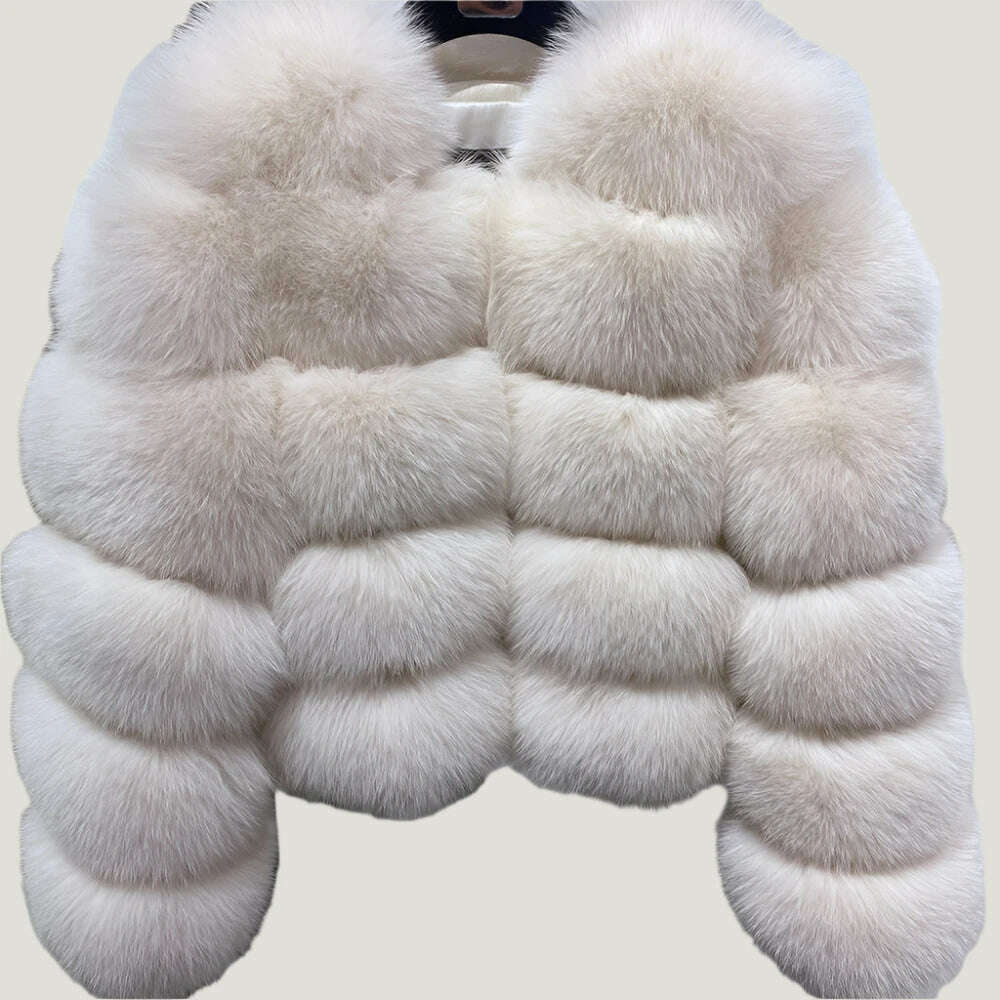 YOLOAgain Real Fox Fur Jacket Women 2024 Winter Outerwear Fox Fur Coat