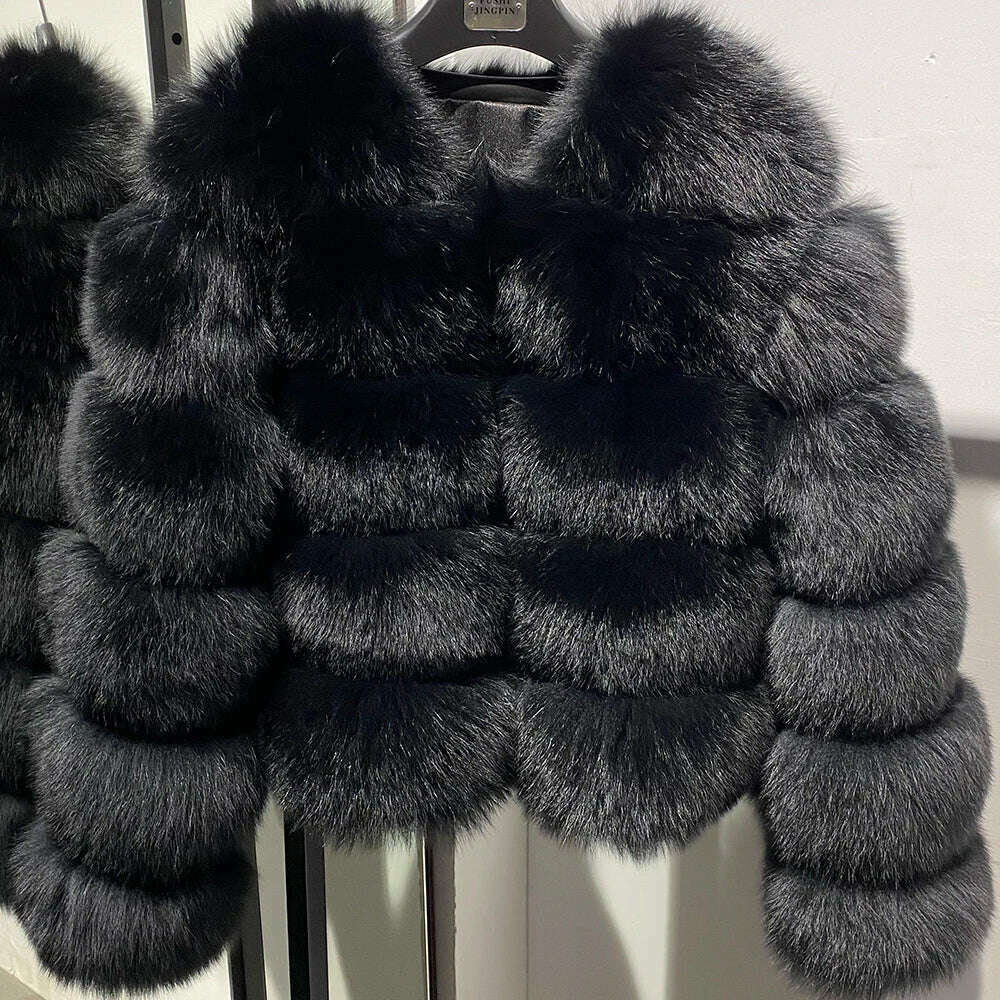YOLOAgain Real Fox Fur Jacket Women 2024 Winter Outerwear Fox Fur Coat