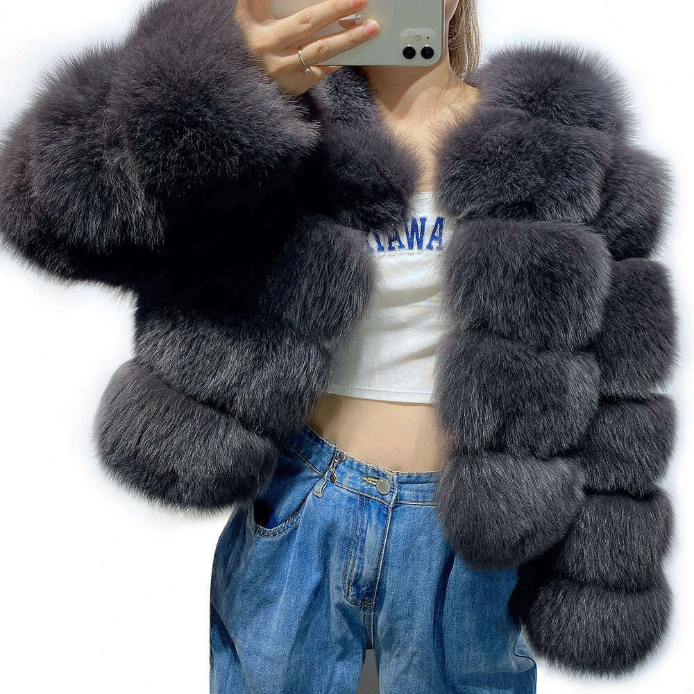 YOLOAgain Real Fox Fur Jacket Women 2024 Winter Outerwear Fox Fur Coat