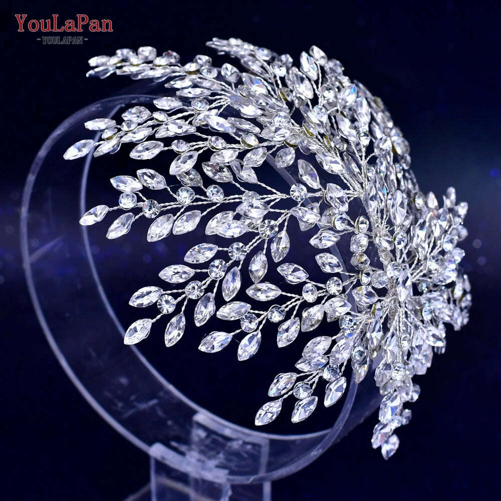 YouLaPan Bling Rhinestone Headband Wedding Bridesmaid Headwear Women Fashion Hair Accessories Handmade Bride Tiara HP438