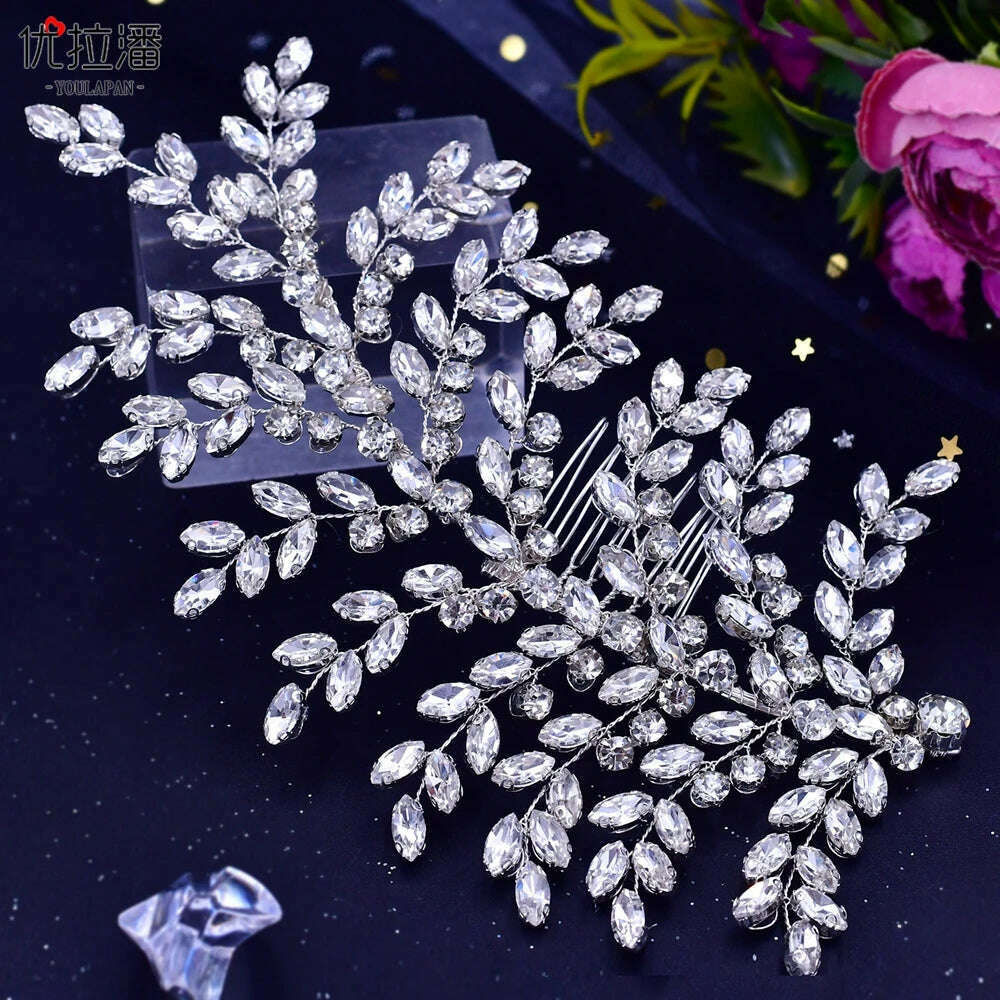 YouLaPan Bling Rhinestone Headband Wedding Bridesmaid Headwear Women Fashion Hair Accessories Handmade Bride Tiara HP438
