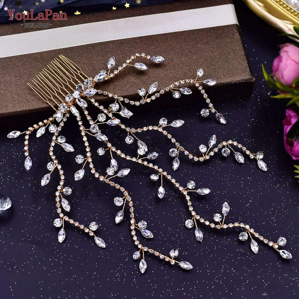 YouLaPan Bling Rhinestone Headband Wedding Bridesmaid Headwear Women Fashion Hair Accessories Handmade Bride Tiara HP438