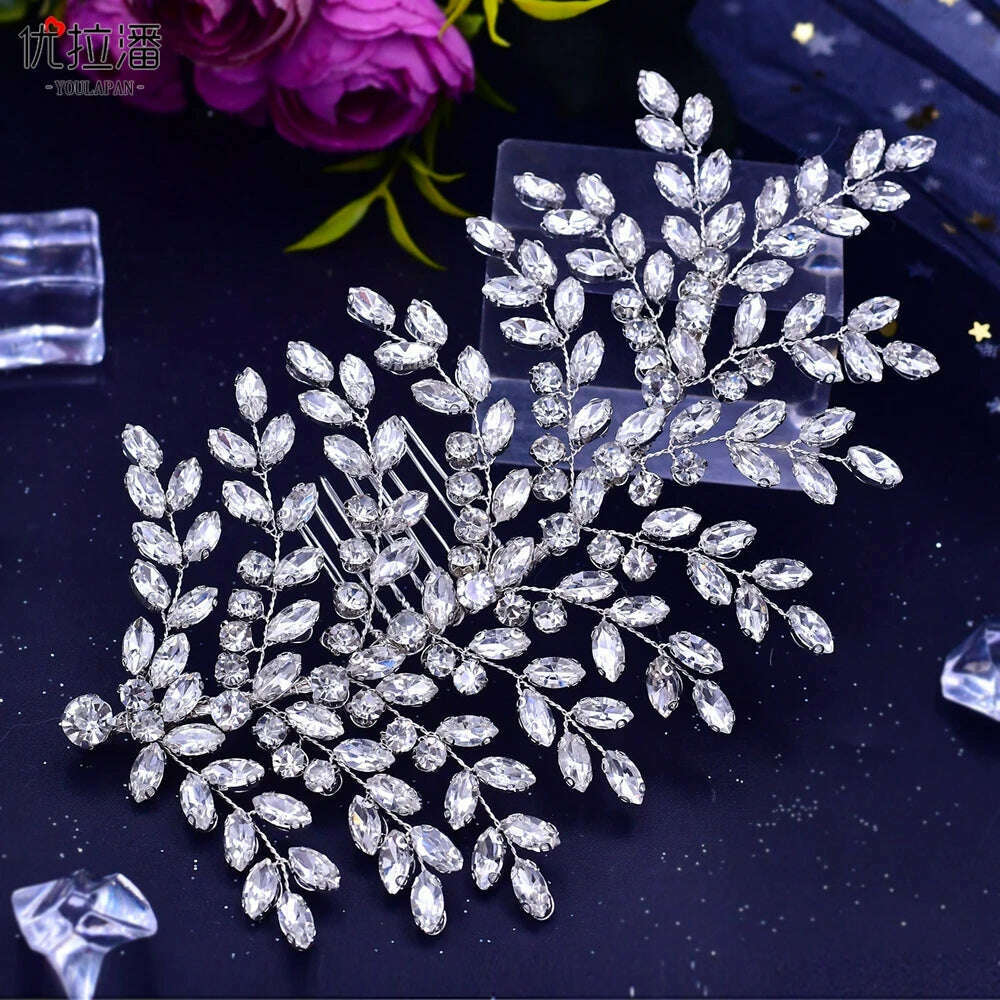 YouLaPan Bling Rhinestone Headband Wedding Bridesmaid Headwear Women Fashion Hair Accessories Handmade Bride Tiara HP438