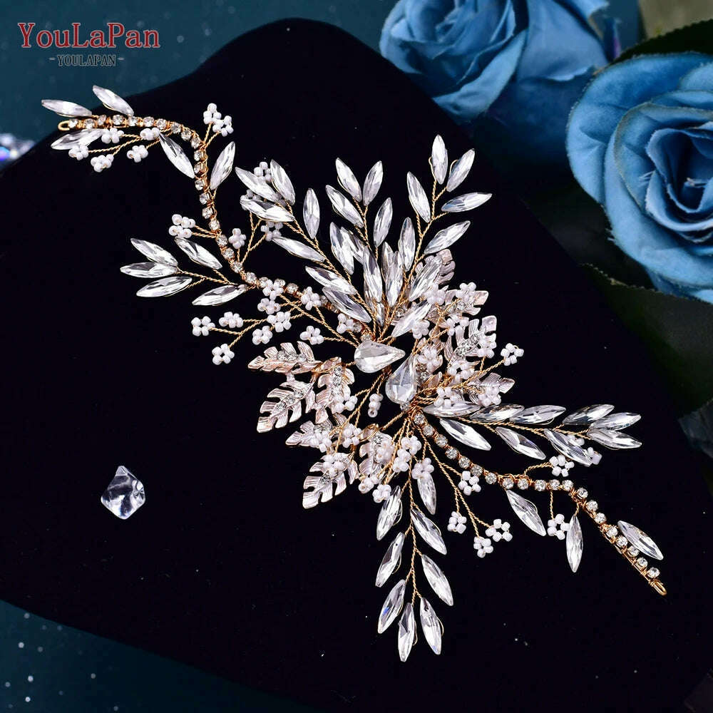 YouLaPan HP277 Bride Wedding Hair Accessories Rhinestone Headband Bridal Headpiece Hair Ornament for Women Hair Jewelry Headwear