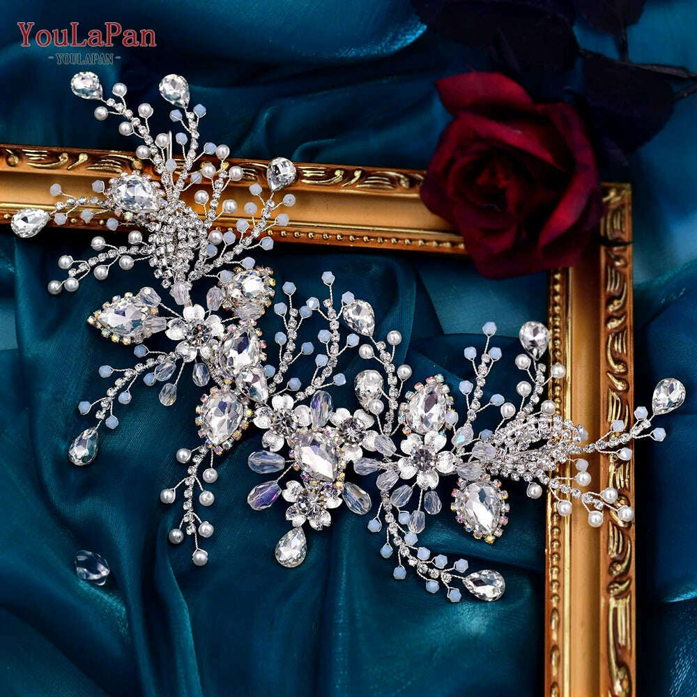 YouLaPan HP434 Bridal Headband Rhinestone Women Headwear Bride Crowns Tiaras Wedding Hair Accessories Pageant Party Headdress