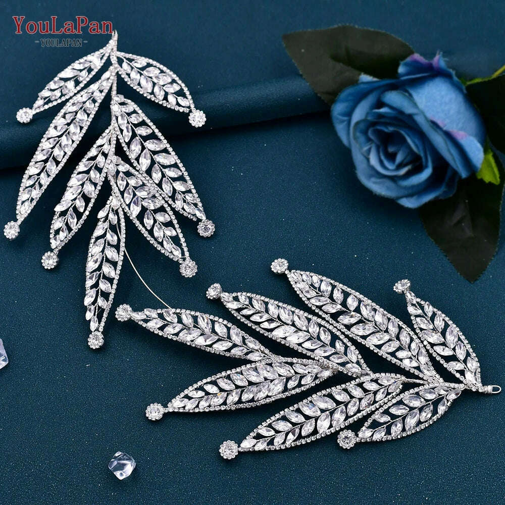 YouLaPan Luxury Rhinestone Bride Headband Woman Headpiece Wedding Hair Accessories Pageant Headdresse Wedding Tiara HP425