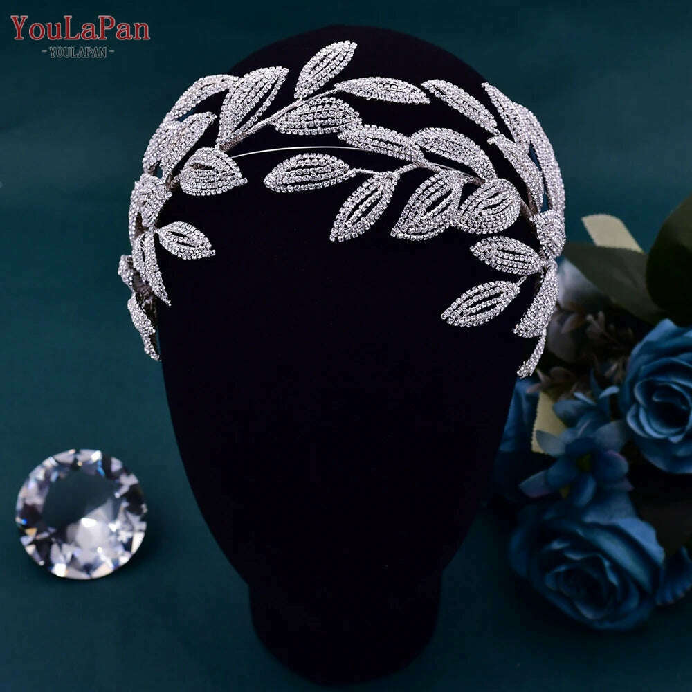 YouLaPan Luxury Rhinestone Bride Headband Woman Headpiece Wedding Hair Accessories Pageant Headdresse Wedding Tiara HP425