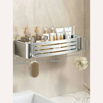 1-3 Floors Wall Mounted No Drill Bathroom Shelf Shower Shelf Makeup Organizer Shelf Shampoo Stand Bathroom Accessories