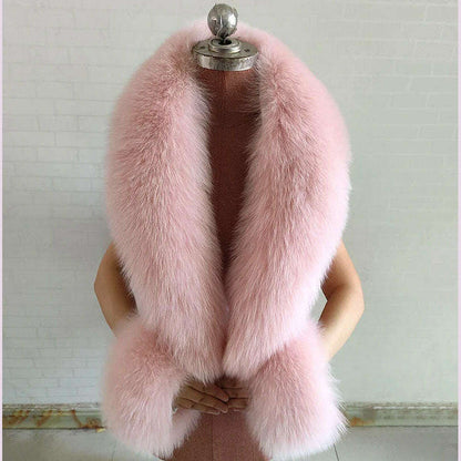 100% Natural Fox Fur Scarf And Cuff Set Women Winter Jacket Fur Collar Authentic Neck Scarves Luxury Fox Fur Warm Neck Warmers