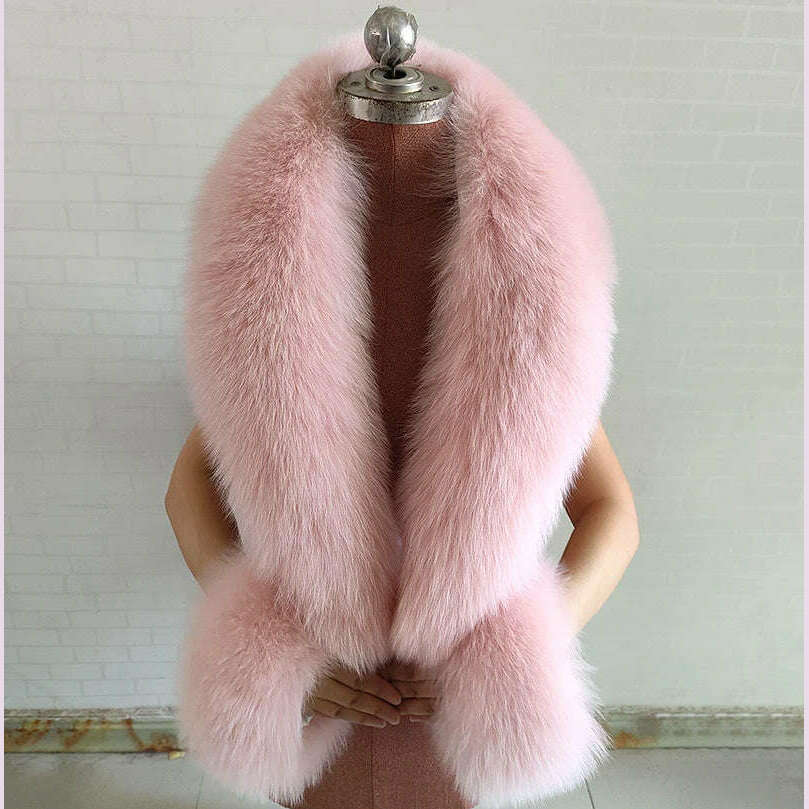 100% Natural Fox Fur Scarf And Cuff Set Women Winter Jacket Fur Collar Authentic Neck Scarves Luxury Fox Fur Warm Neck Warmers