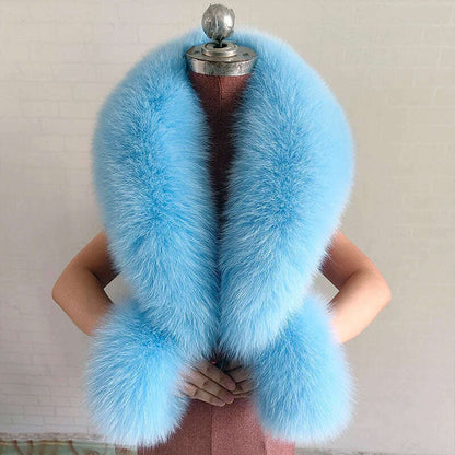 100% Natural Fox Fur Scarf And Cuff Set Women Winter Jacket Fur Collar Authentic Neck Scarves Luxury Fox Fur Warm Neck Warmers