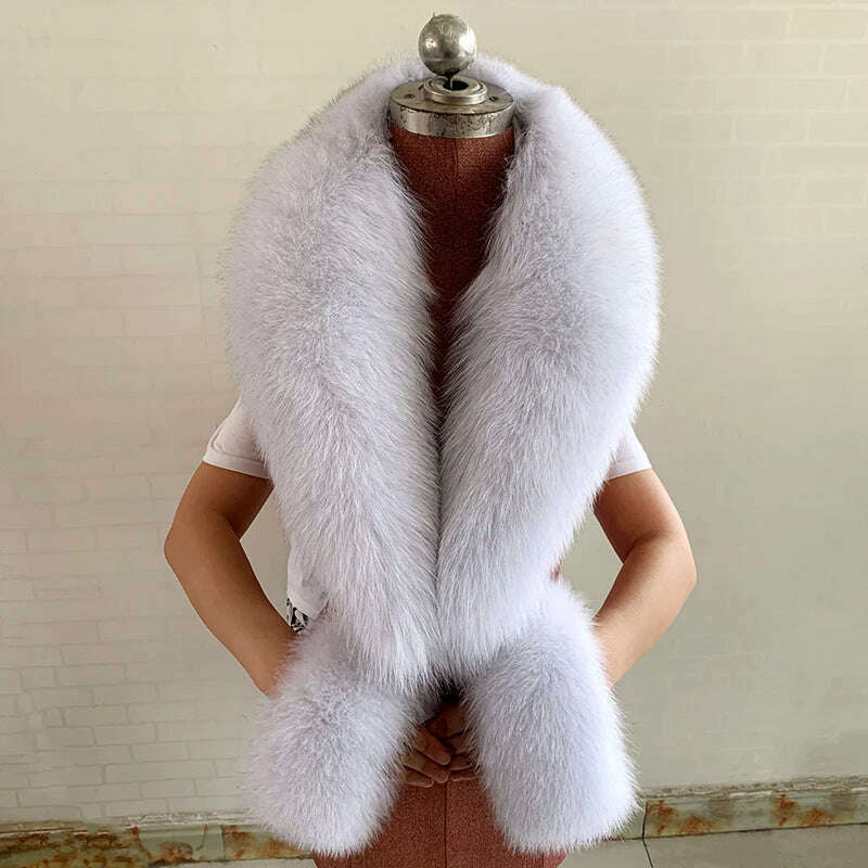 100% Natural Fox Fur Scarf And Cuff Set Women Winter Jacket Fur Collar Authentic Neck Scarves Luxury Fox Fur Warm Neck Warmers