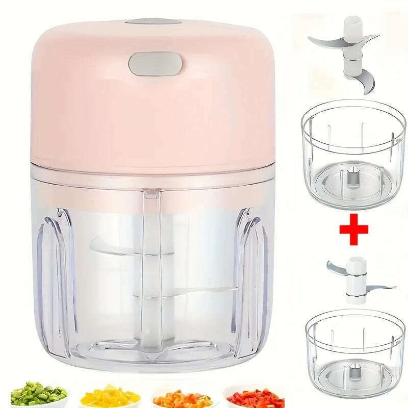 100/250ml Wireless Electric Garlic Masher Vegetable Fruit Cutter Kitchen Gadgets for Home USB Portable Food Crusher Meat Grinder