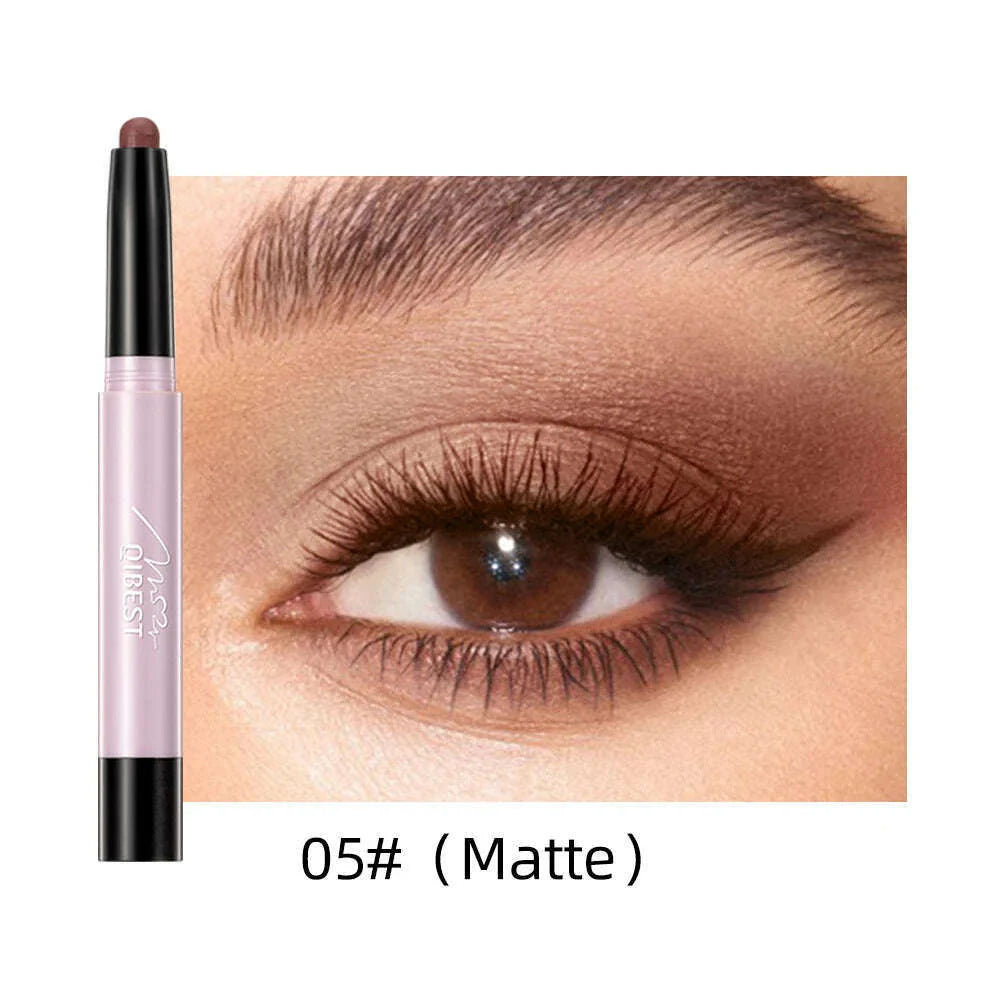 12 Colors Pearlescent Eyeshadow Eyeliner Pencil Waterproof Glitter Matte Nude Eye Shadow Makeup Pigment Silkworm Eyeshadow Pens