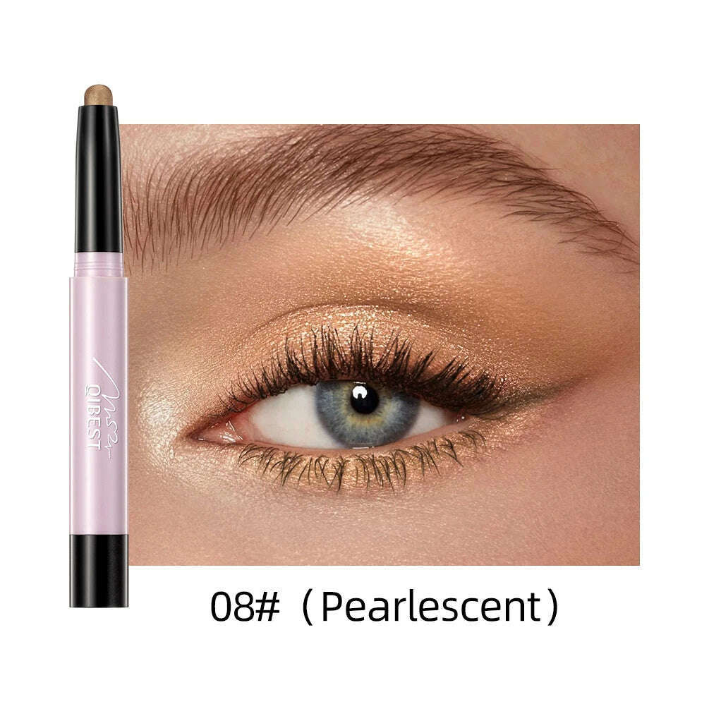 12 Colors Pearlescent Eyeshadow Eyeliner Pencil Waterproof Glitter Matte Nude Eye Shadow Makeup Pigment Silkworm Eyeshadow Pens