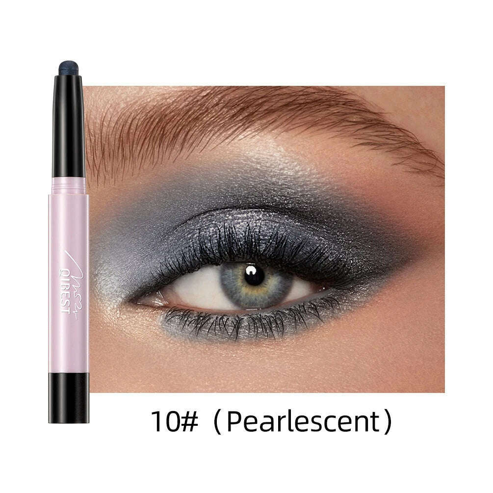12 Colors Pearlescent Eyeshadow Eyeliner Pencil Waterproof Glitter Matte Nude Eye Shadow Makeup Pigment Silkworm Eyeshadow Pens