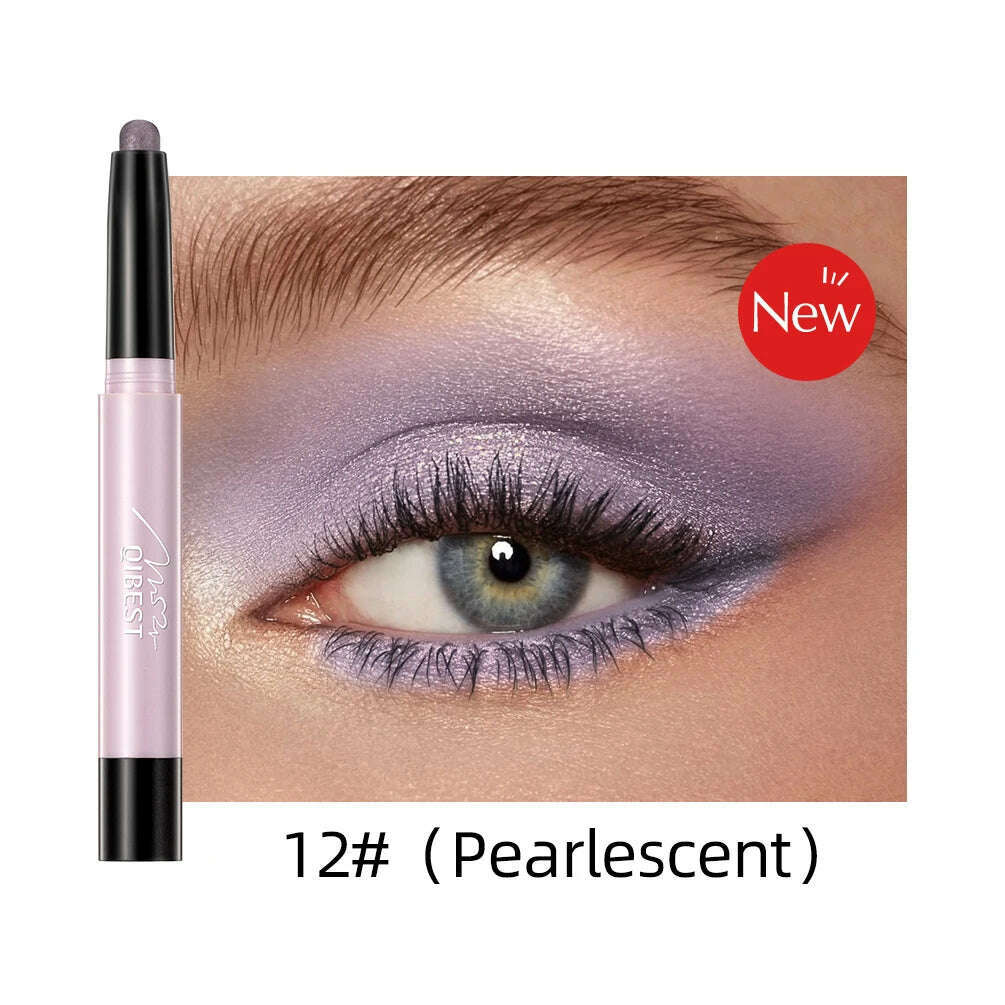 12 Colors Pearlescent Eyeshadow Eyeliner Pencil Waterproof Glitter Matte Nude Eye Shadow Makeup Pigment Silkworm Eyeshadow Pens